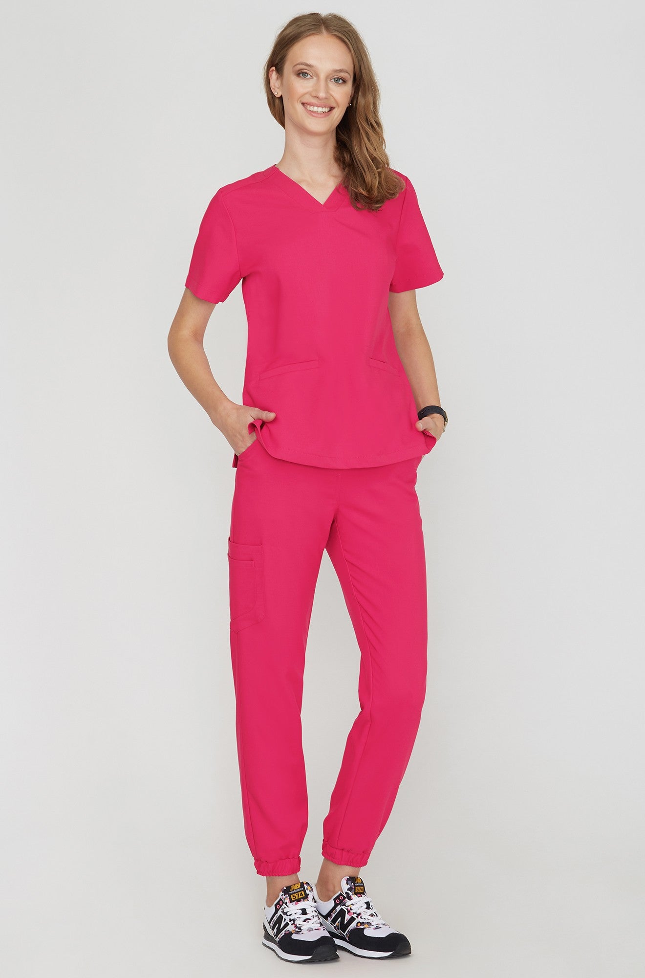 Pantaloni medicali jogger - FUCHSIA