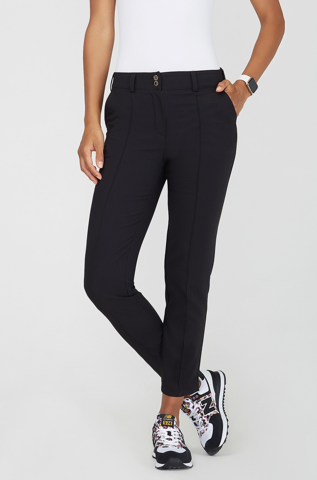 Pantaloni medicali țigaretă LYDIA - BLACK