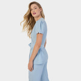 Zdravotnická halenka AMELIA s vázáním - BABY BLUE 