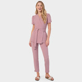 Halat scurt medical cu legătură AMELIA - BLOSSOM PINK