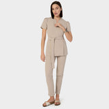 AMELIA - LATTE tied medical apron 