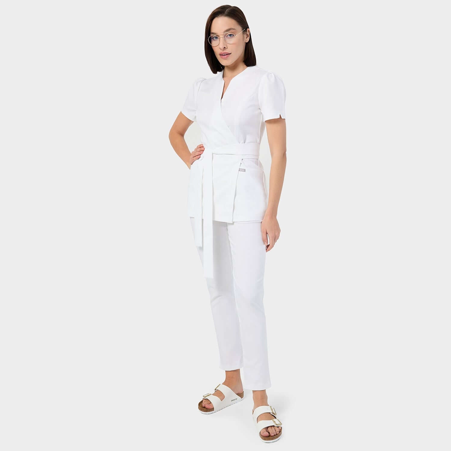 AMELIA tied medical apron - WHITE 