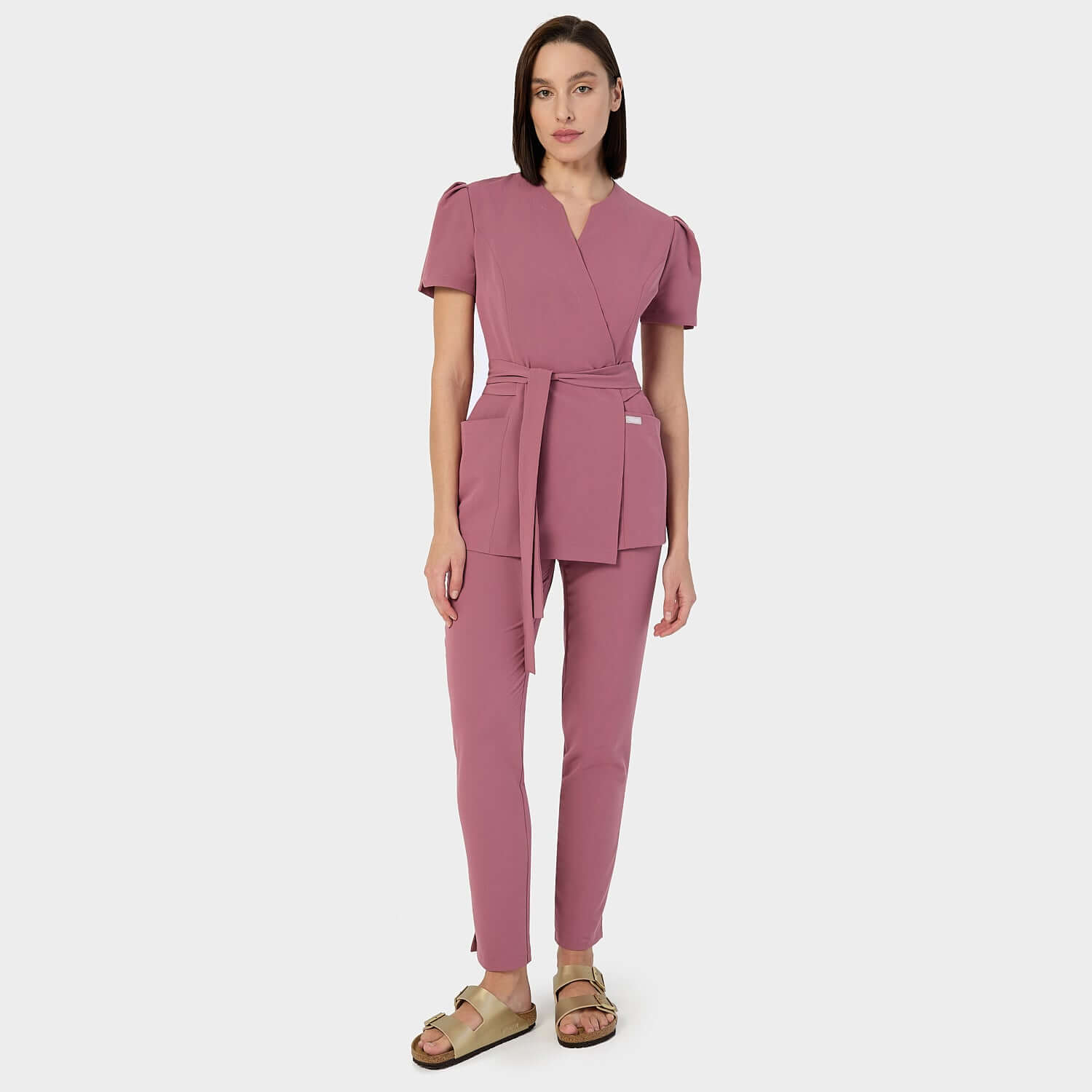Halat scurt medical cu legătură AMELIA - WILD ROSE