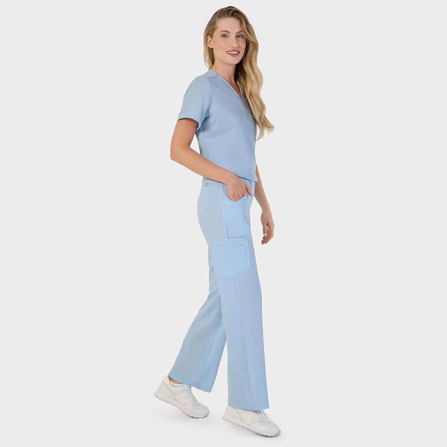 Dámské široké lékařské kalhoty - BABY BLUE