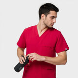 Men's medical blouse LOGAN - RED CHERRY