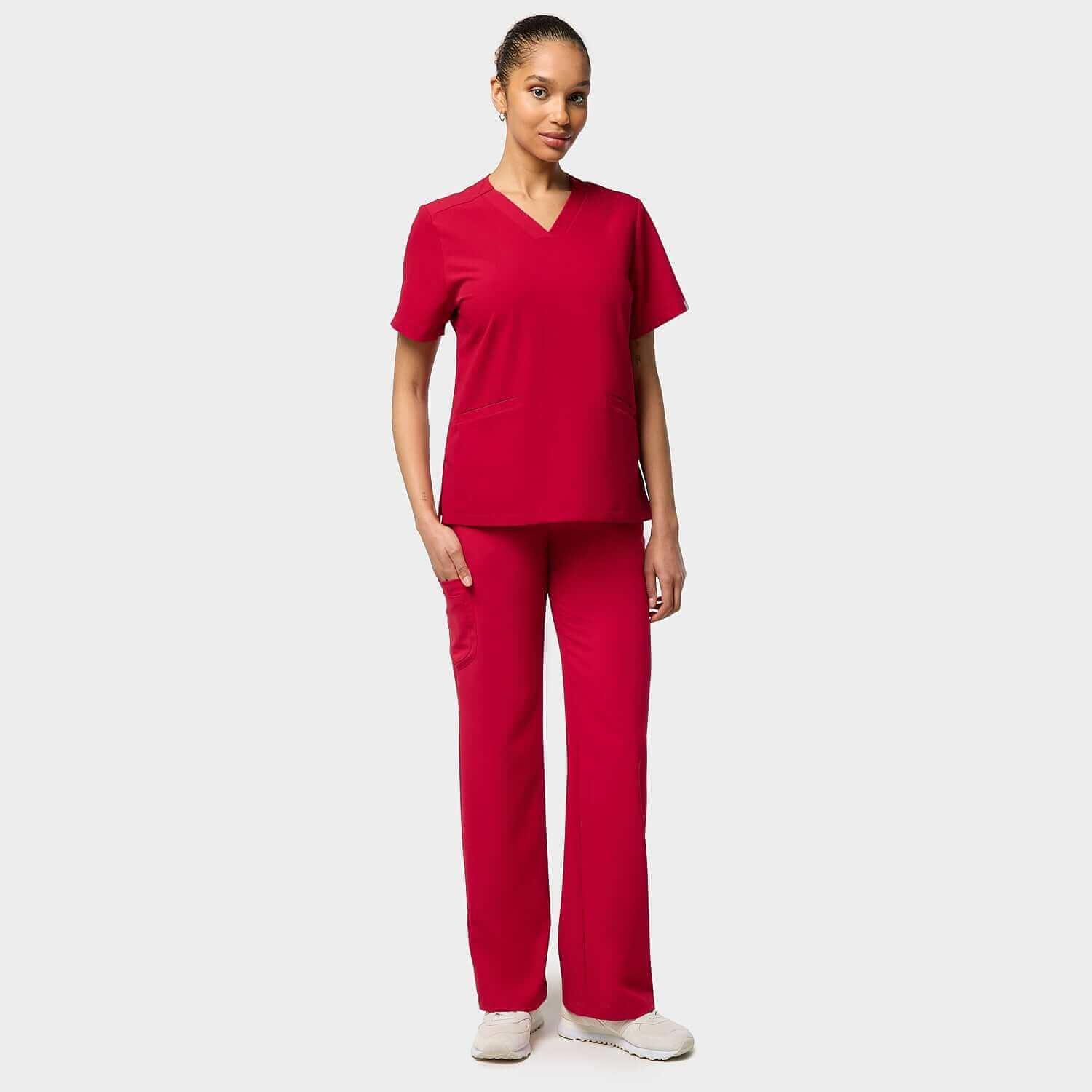 EMILY scrubs medical blouse - RED CHERRY