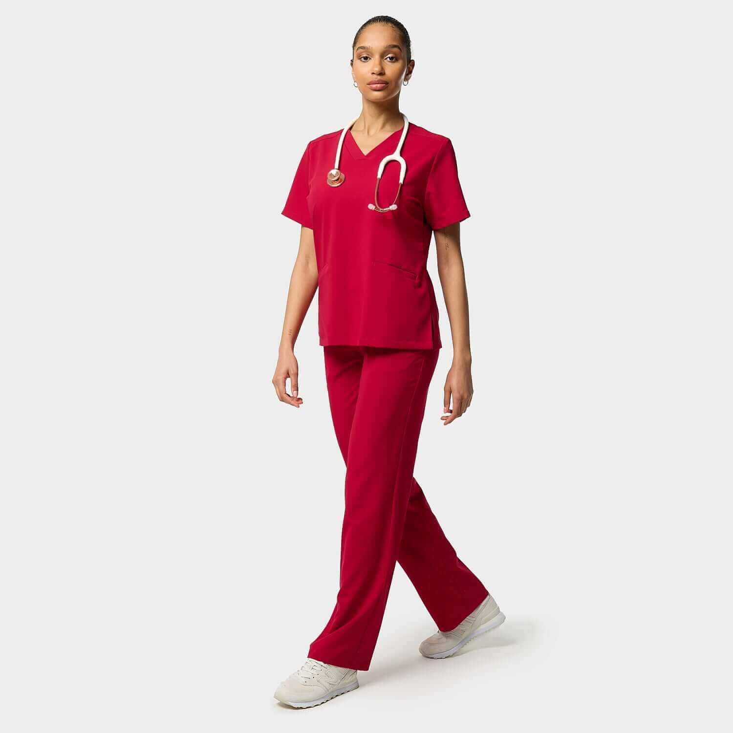 EMILY scrubs medical blouse - RED CHERRY