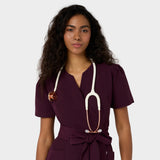 Halat scurt medical cu legătură AMELIA - BURGUNDY