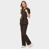 Halat scurt medical cu legătură AMELIA - DARK CHOCOLATE