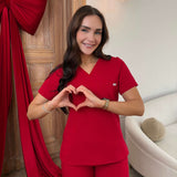 Zdravotnická halenka ARIA - RED CHERRY