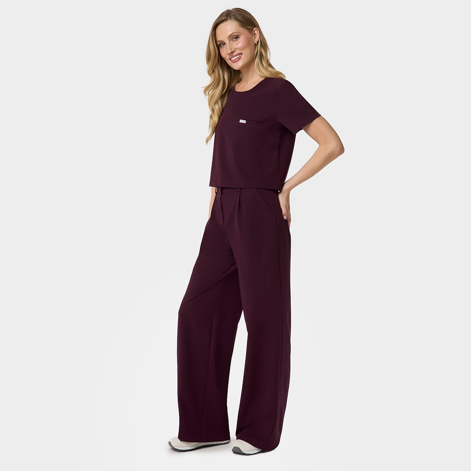 GAJA women's medical blouse - BURGUNDY