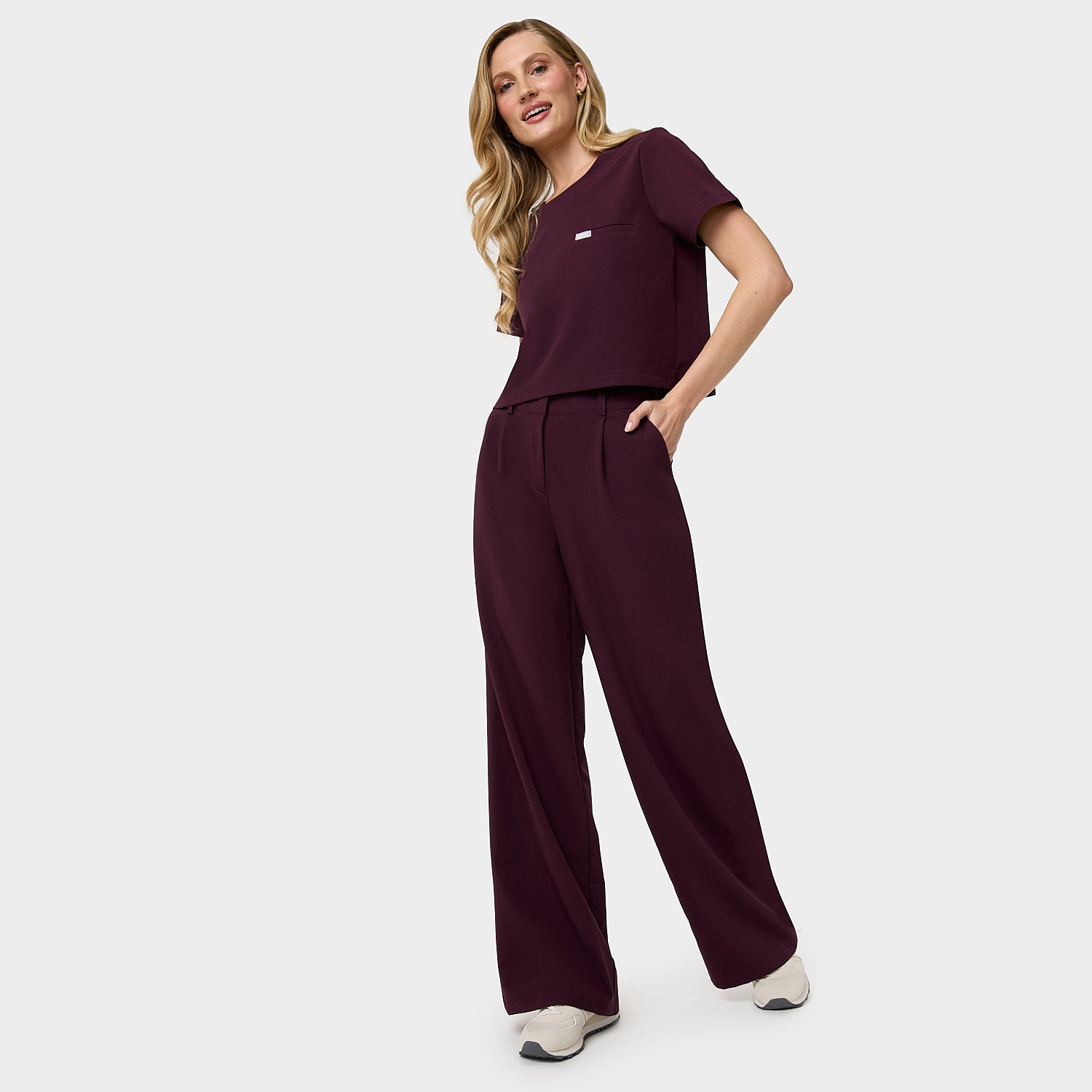 GAJA women's medical blouse - BURGUNDY