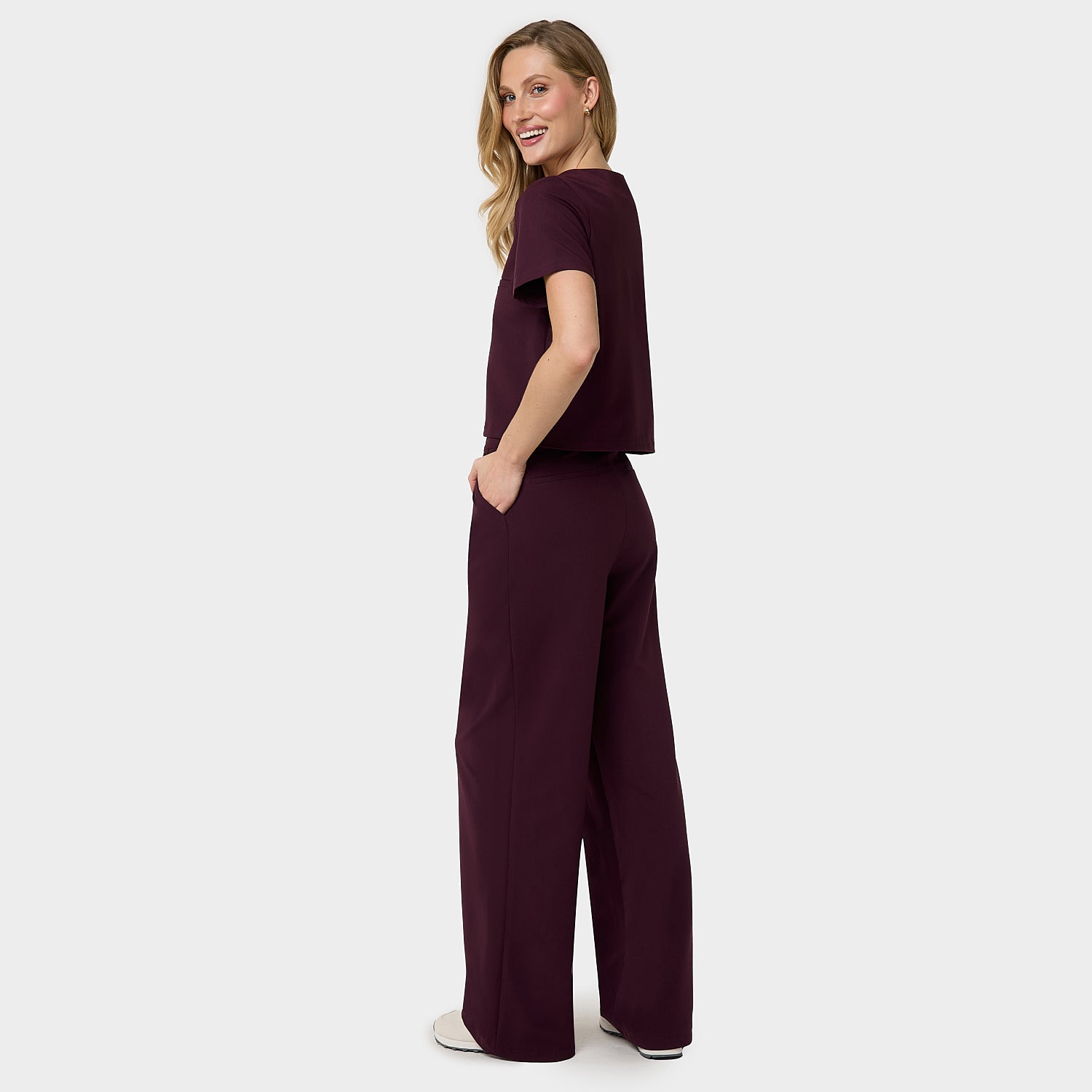 GAJA women's medical blouse - BURGUNDY