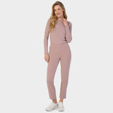 Bluză medicală cu mânecă lungă pentru femei - DUSTY PINK