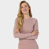 Bluză medicală cu mânecă lungă pentru femei - DUSTY PINK