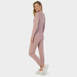 Bluză medicală cu mânecă lungă pentru femei - DUSTY PINK
