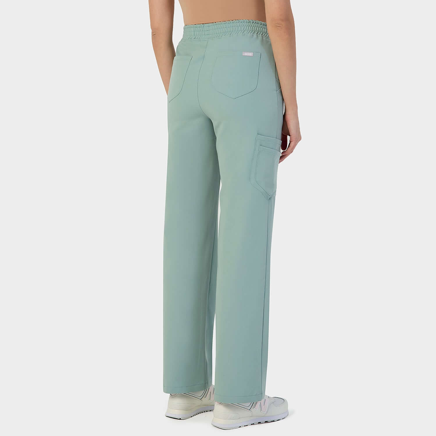 Pantaloni medicali largi pentru femei - SAGE GREEN