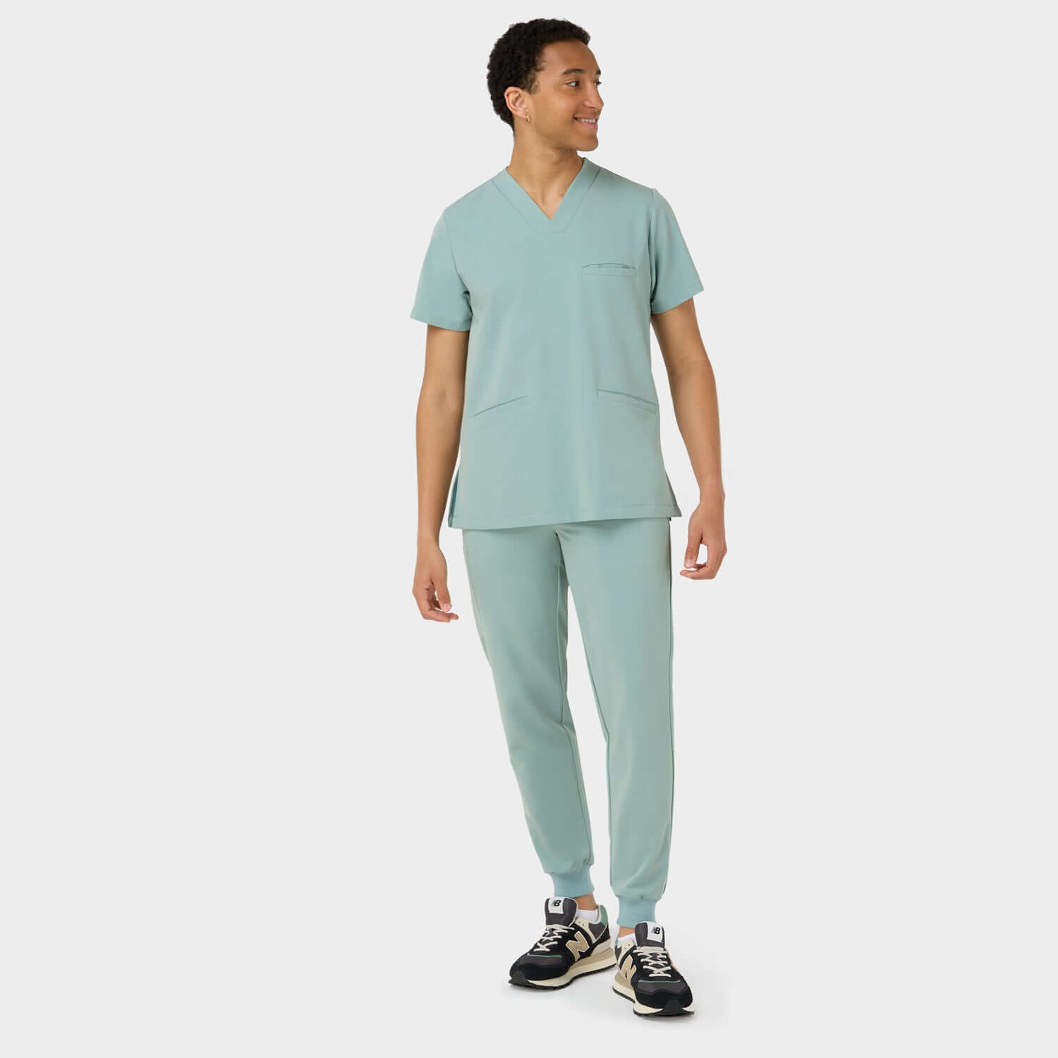 Bluză medicală pentru bărbați LOGAN - SAGE GREEN