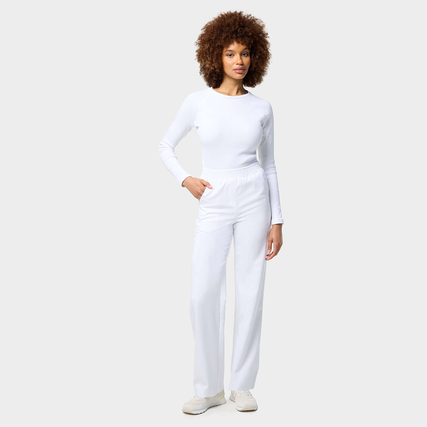 Longsleeve medyczny damski - WHITE