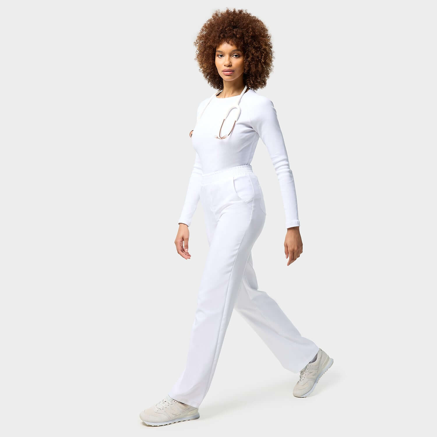 Longsleeve medyczny damski - WHITE