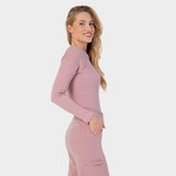 Bluză medicală cu mânecă lungă pentru femei - BLOSSOM PINK