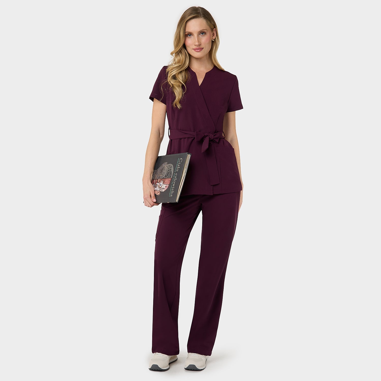 Halat scurt medical cu legătură SOPHIA - BURGUNDY