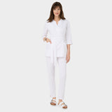 Halat scurt medical SOPHIA cu mâneci 3/4 - WHITE