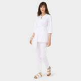 Halat scurt medical SOPHIA cu mâneci 3/4 - WHITE
