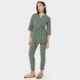 SOPHIA medical apron, 3/4 sleeves - EUCALYPTUS GREEN 