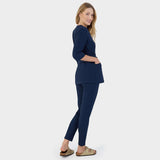 Zdravotnická halenka SOPHIA s vázáním a 3/4 rukávem - NAVY 