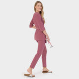 Zdravotnická halenka SOPHIA s vázáním a 3/4 rukávem - WILD ROSE