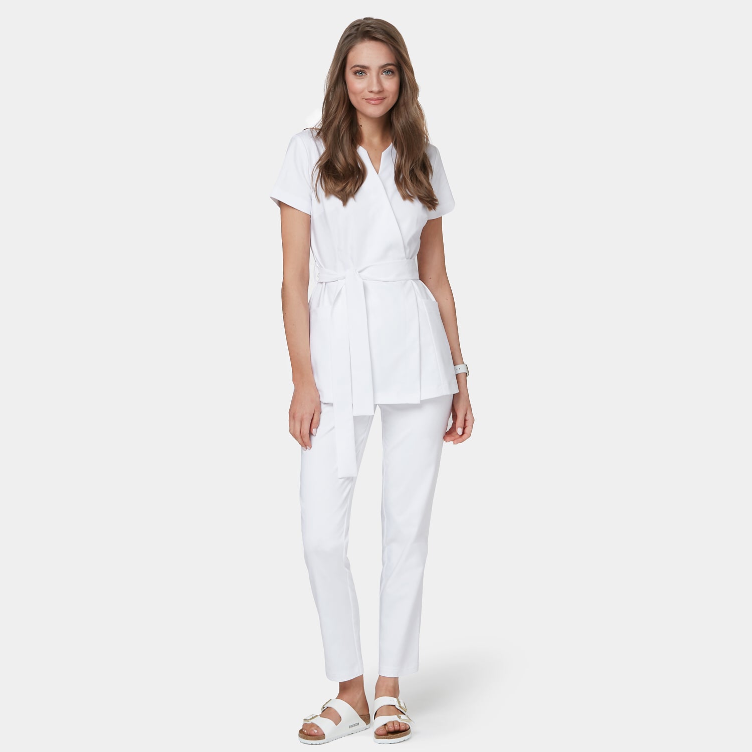 Zdravotnická halenka SOPHIA s vázáním - WHITE