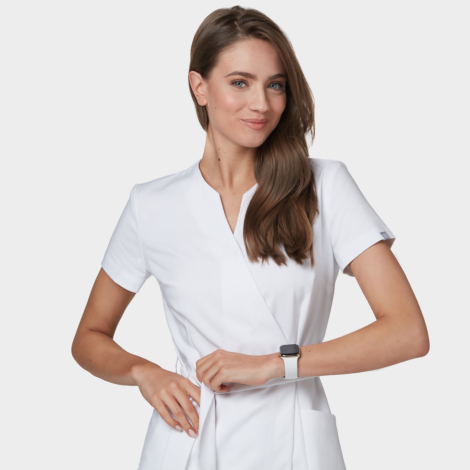 Zdravotnická halenka SOPHIA s vázáním - WHITE