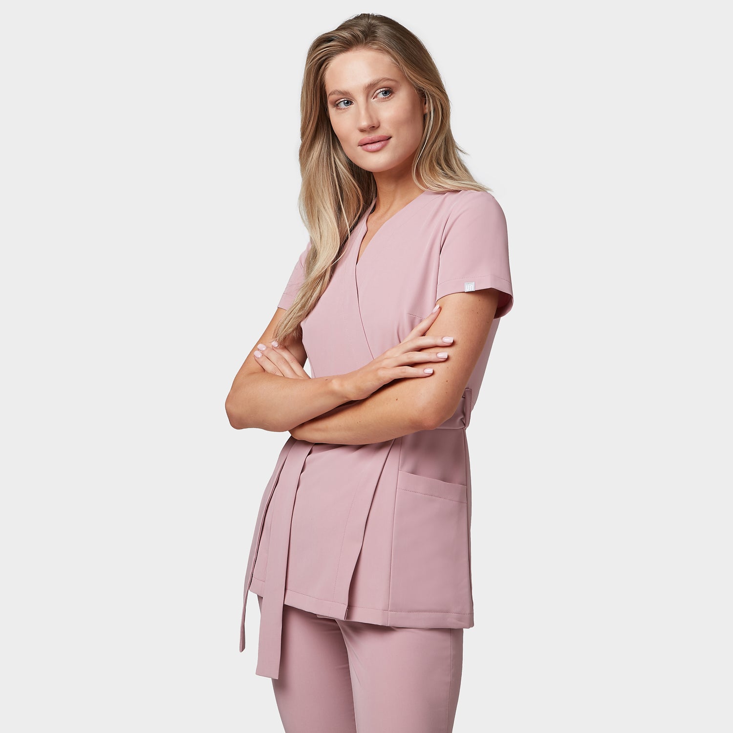 SOPHIA tied medical apron - BLOSSOM PINK
