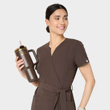 Halat scurt medical cu legătură SOPHIA - MILK CHOCOLATE