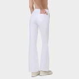 Spodnie medyczne flare White - kobiece, modne, do bluzy medycznej - Vena Uniformy