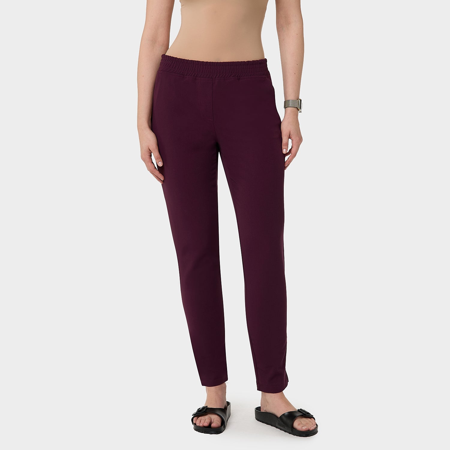 Pantaloni medicali pentru femei - BURGUNDY