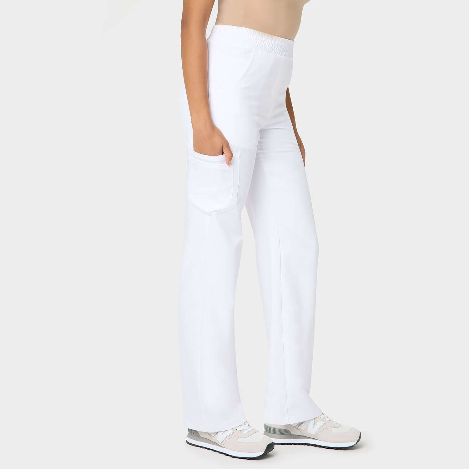 Women's wide medical trousers - WHITE