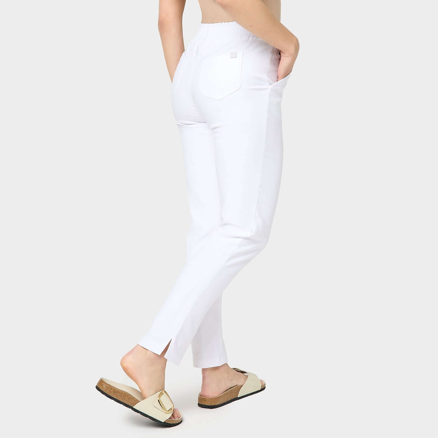 Women's wide medical trousers - WHITE